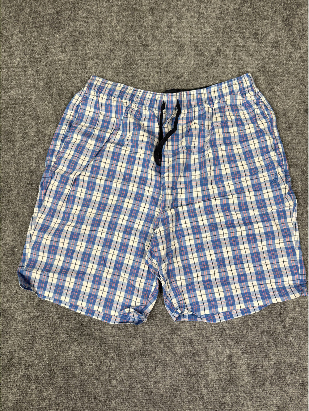 Nautica Men's Large Blue Plaid Cotton Sleepwear Lounge Pants